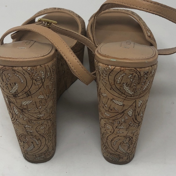 Aldo Tan Platform Wedge Sandals 6 - Picture 4 of 6